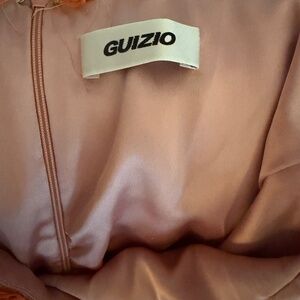 Danielle Guizo Beaded Pink Satin Dress